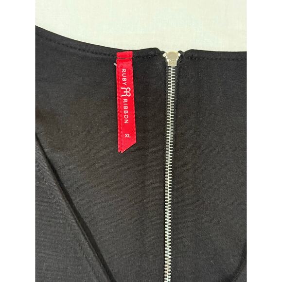 Ruby Ribbon Dress Ottoman Black Luxe Ponte Fabric Size XL (070) - Picture 5 of 12